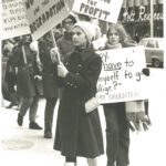 This is an undated photo of a protest against Bad Boy, a Toronto appliance and furniture businesses owned by Mel Lastman.