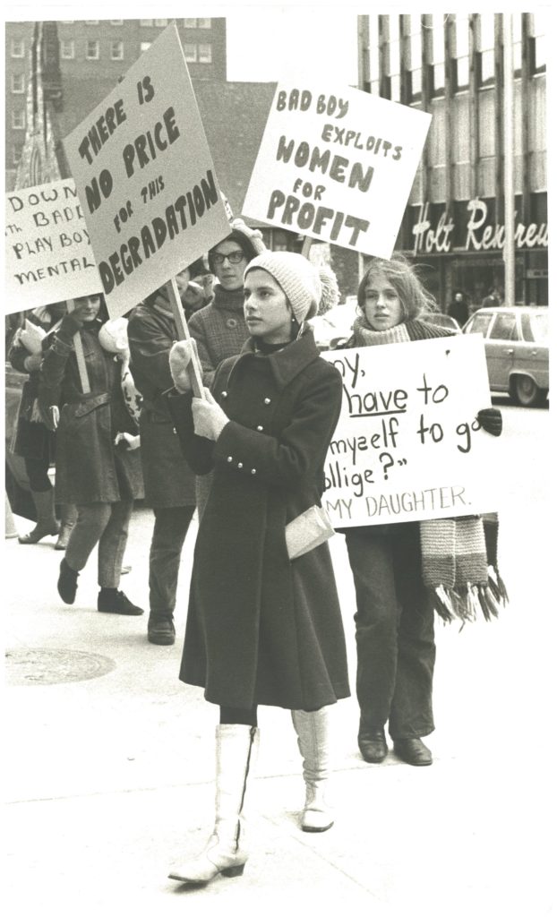 This is an undated photo of a protest against Bad Boy, a Toronto appliance and furniture businesses owned by Mel Lastman.