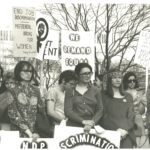 This is one of two undated photos of NDP women and others at a rally in Toronto about Bill C-36 and ending employment discrimination against women.