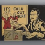 Undated button protesting women being" left out in the cold" by the pension fund.