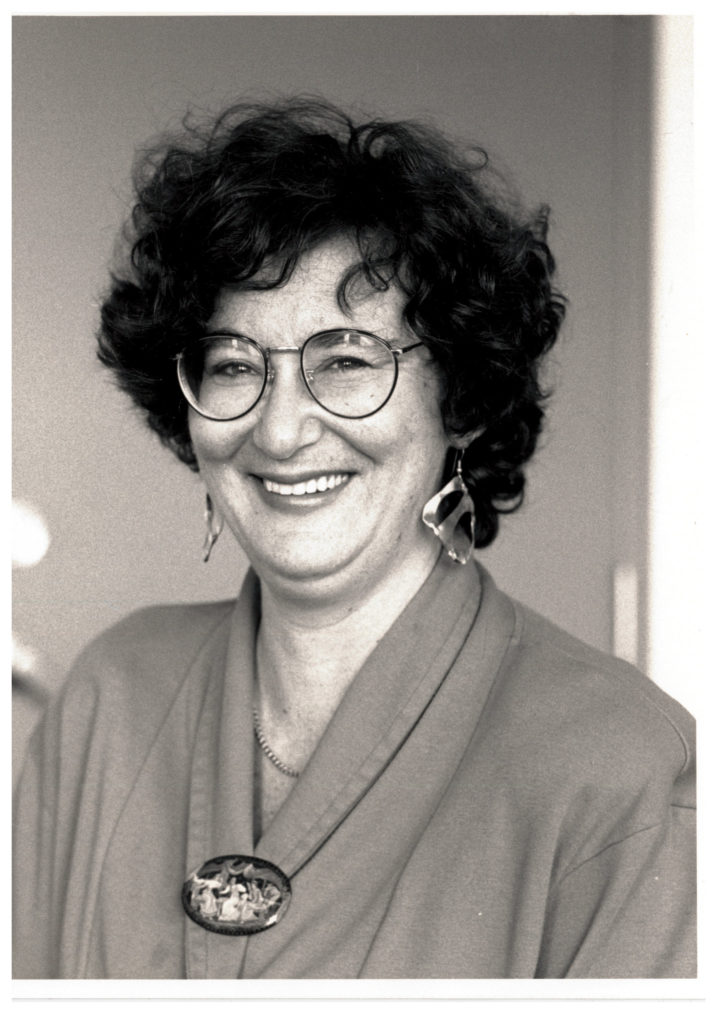 This is an undated photo of Judy Rebick, feminist and socialist activist. In the 1980s and early 1990s, Judy was prominent as the President of the National Action Committee on the Status of Women and a leader of the Ontario Coalition for Abortion Clinics.