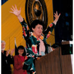 Long time labour activist, Shirley Carr speaks to the Canadian Labour Congress. Carr became the first women to be elected President of the CLC in 1986.