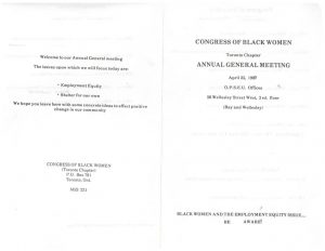 thumbnail of Toronto Chapter Annual General Meeting Agenda (1987)