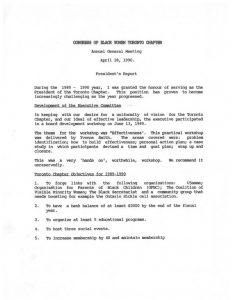 thumbnail of President’s Report – Toronto Chapter Annual General Meeting (1990)