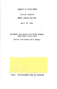 thumbnail of Toronto Chapter Annual General Meeting Agenda and Reports (April 1990)