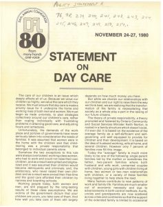 thumbnail of Ontario Federation of Labour Convention Statement (1980) – Day Care