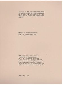 thumbnail of Ontario Federation of Labour Making Up the Difference Campaign – Summary Brief (1984)