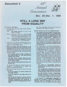 thumbnail of Ontario Federation of Labour Convention Document (1988) – Still a Long Way from Equality