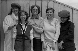 Some members of The Red Berets pose for a photo at rehearsal - October 28, 1984