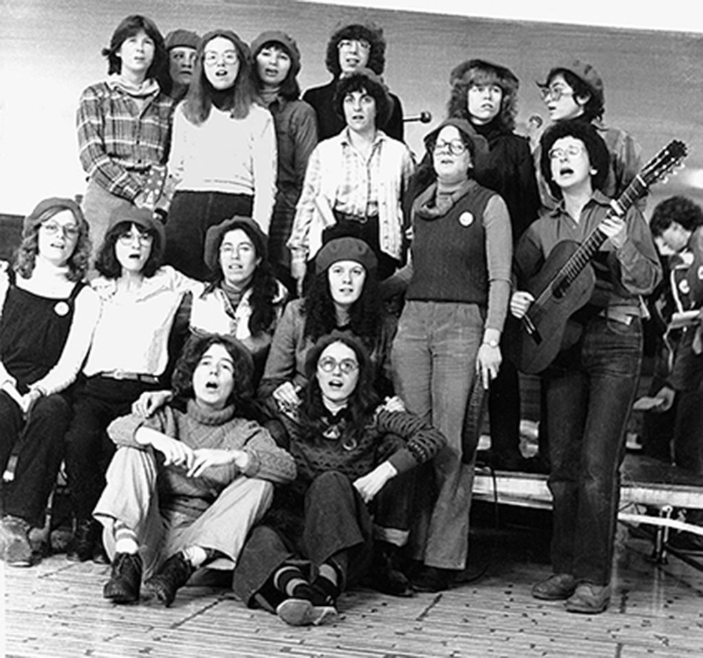 The Red Berets perform at Toronto City Hall on International Women's Day, March 6, 1982.