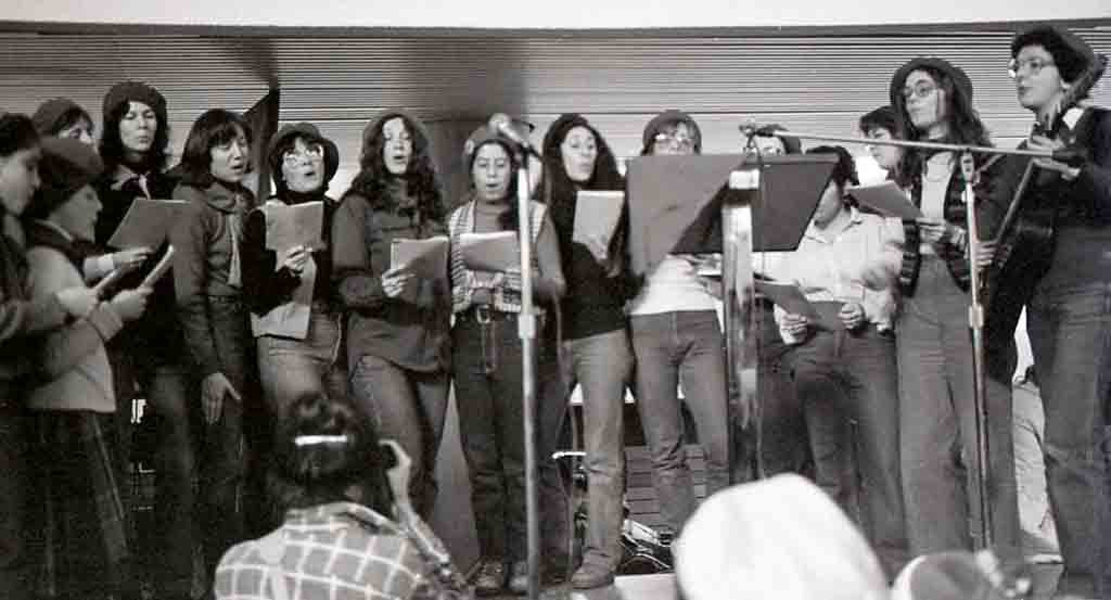 The Red Berets at Toronto City Hall on International Women's Day 1981.