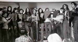 The Red Berets at Toronto City Hall on International Women's Day 1981.