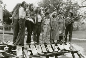 The Red Berets at Control of Our Bodies Rally, Queen's Park, May 16, 1982. Photograph by Amy Gottlieb.